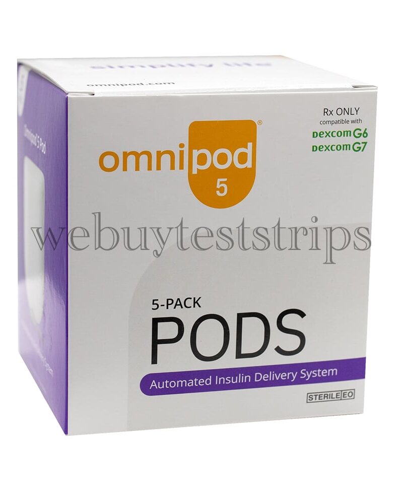 Omnipod 5 – 5 Pack: Compatible with Dexcom G6 and Dexcom G7 ( Check For Recall )
